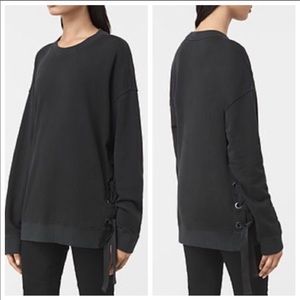 ALLSAINTS black sweater with ties on the side